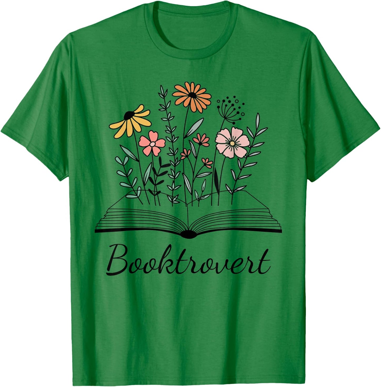 Booktrovert Gift Book Lovers Readers Librarians Bookworm T-Shirt - T-Shirt | Irish Green
