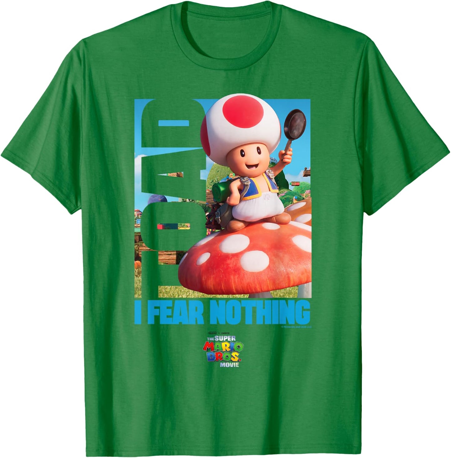 The Super Mario Bros. Movie I Fear Nothing Toad Poster T-Shirt - T-Shirt | Irish Green