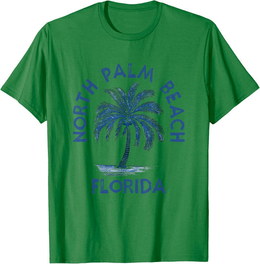 Vintage North Palm Beach Florida Palm Tree FL Retro Women T-Shirt - T-Shirt | Irish Green