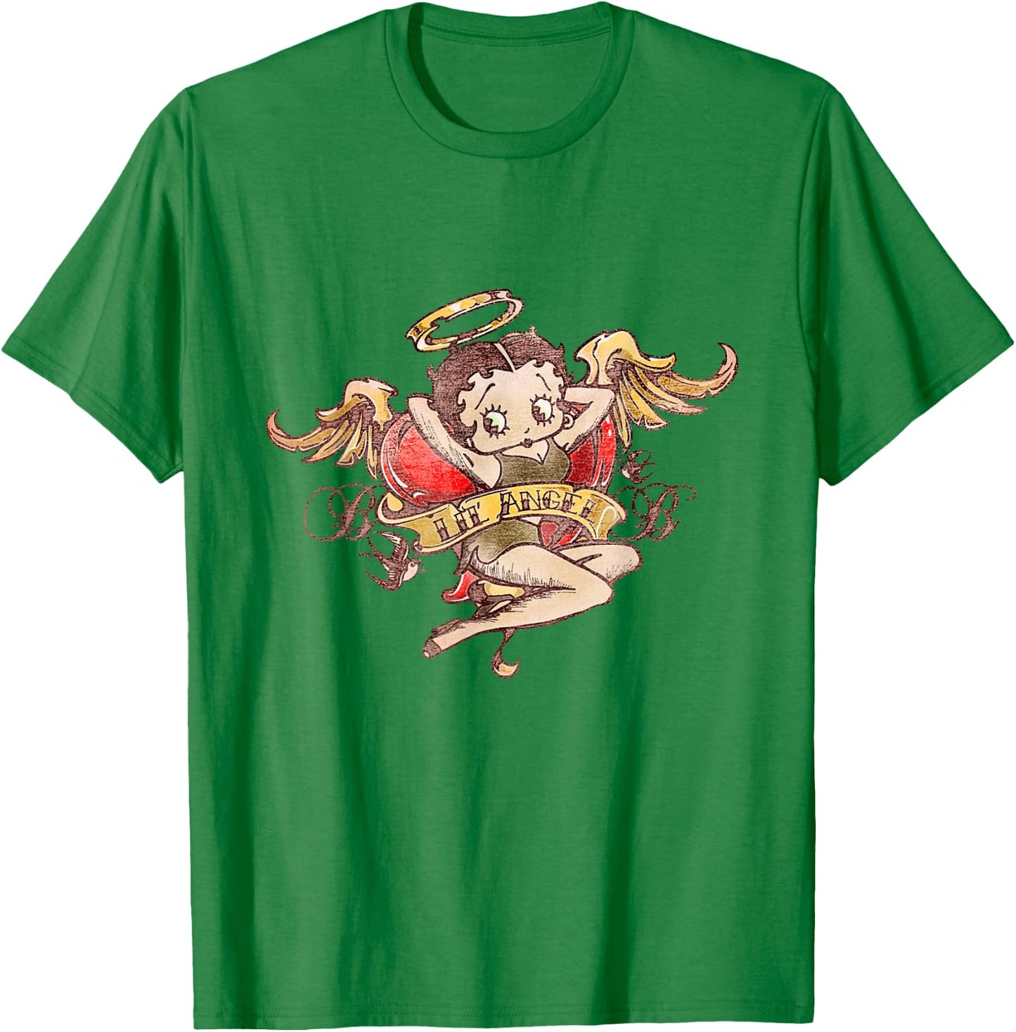 Betty Boop Lil Angel Tattoo T-Shirt - T-Shirt | Irish Green