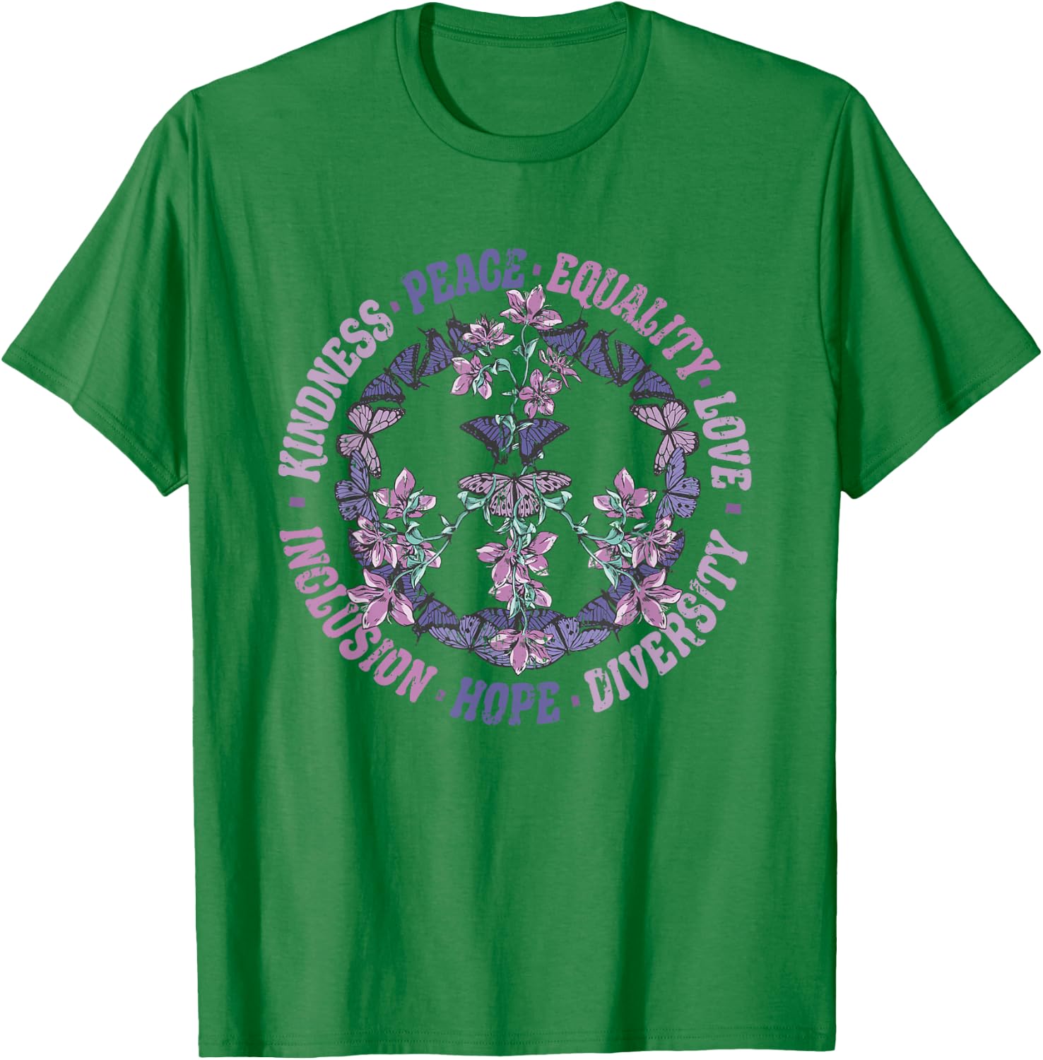 Diversity Equality Love Peace Human Rights Social Justice T-Shirt - T-Shirt | Irish Green