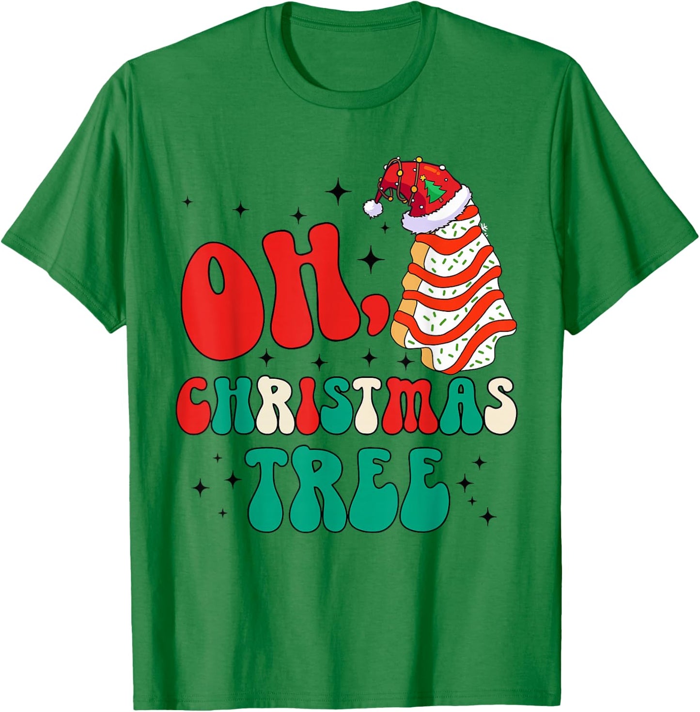 Oh Christmas Tree Cakes Debbie Becky Jen Cake Lovers Xmas T-Shirt - T-Shirt | Irish Green