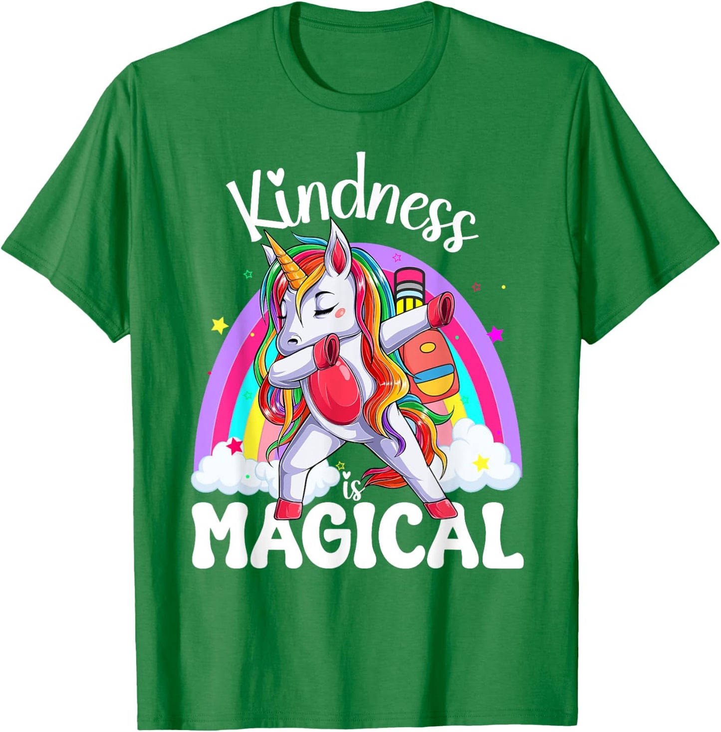 Groovy Unity Day Orange Kindness is Magical Unicorn Kids T-Shirt - T-Shirt | Irish Green