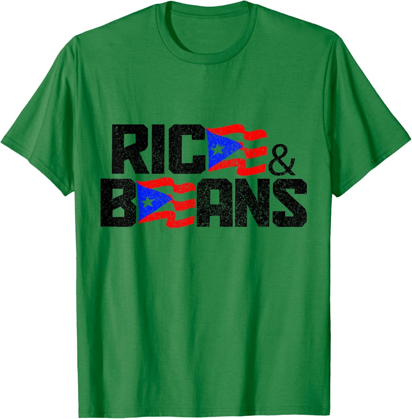 Rice and Beans of Puerto Rico Boricua Flag T-Shirt - T-Shirt | Irish Green
