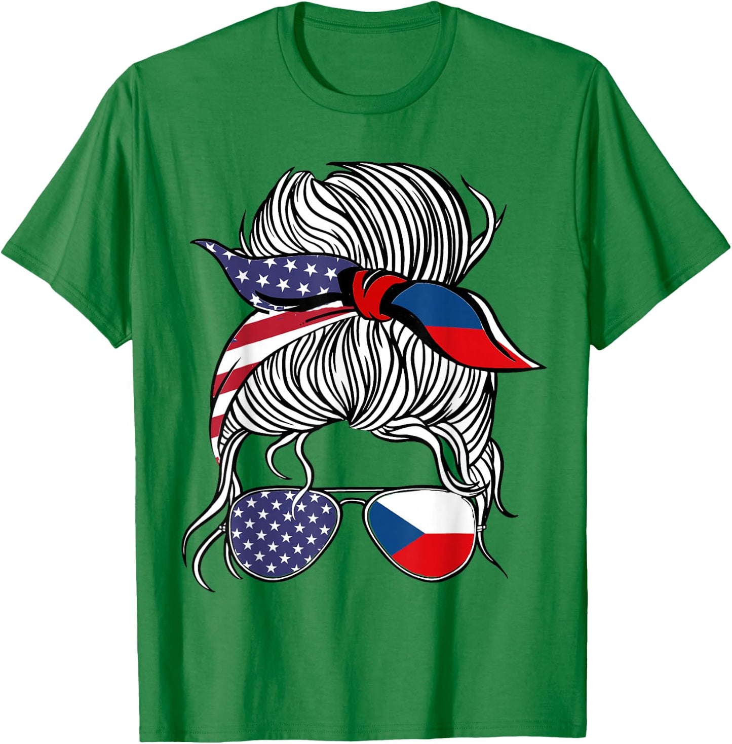 American Czech Patriot Flag Women Girl Czechia Grown T-Shirt - T-Shirt | Irish Green