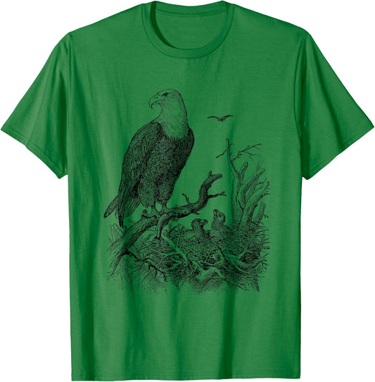 Bald Eagle Shirt Mother Eagle with Her Eaglets T-Shirt - T-Shirt | Irish Green