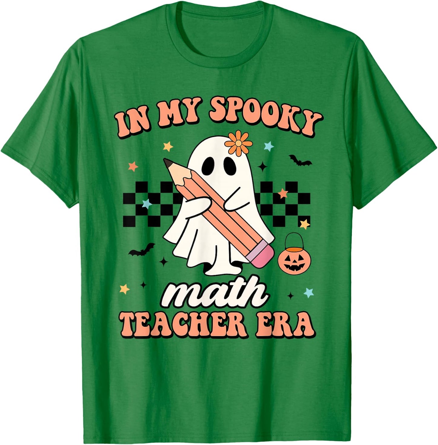 in My Spooky Math Teacher Era Groovy Retro Halloween Costume Women T-Shirt - T-Shirt | Irish Green