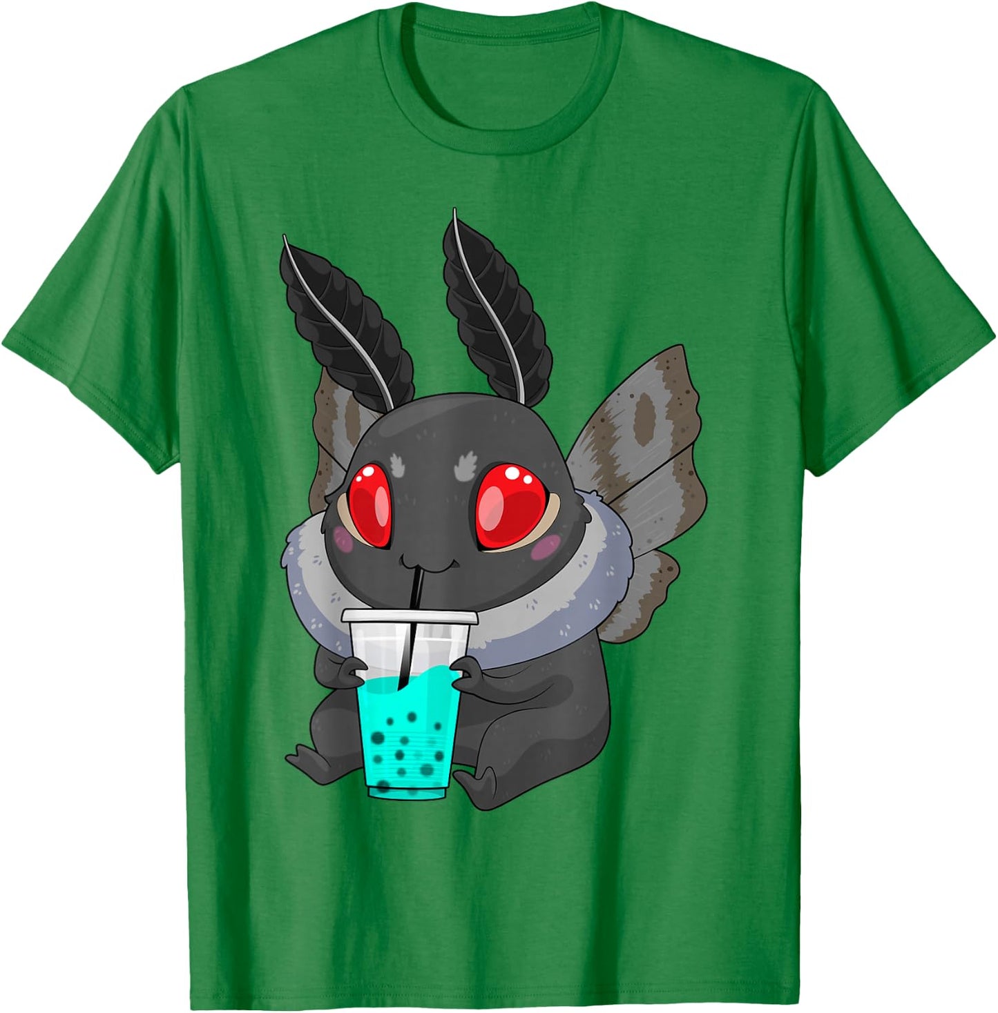Mothman Bubble Tea Cryptid Kawaii Boba Creature Folklore T-Shirt - T-Shirt | Irish Green