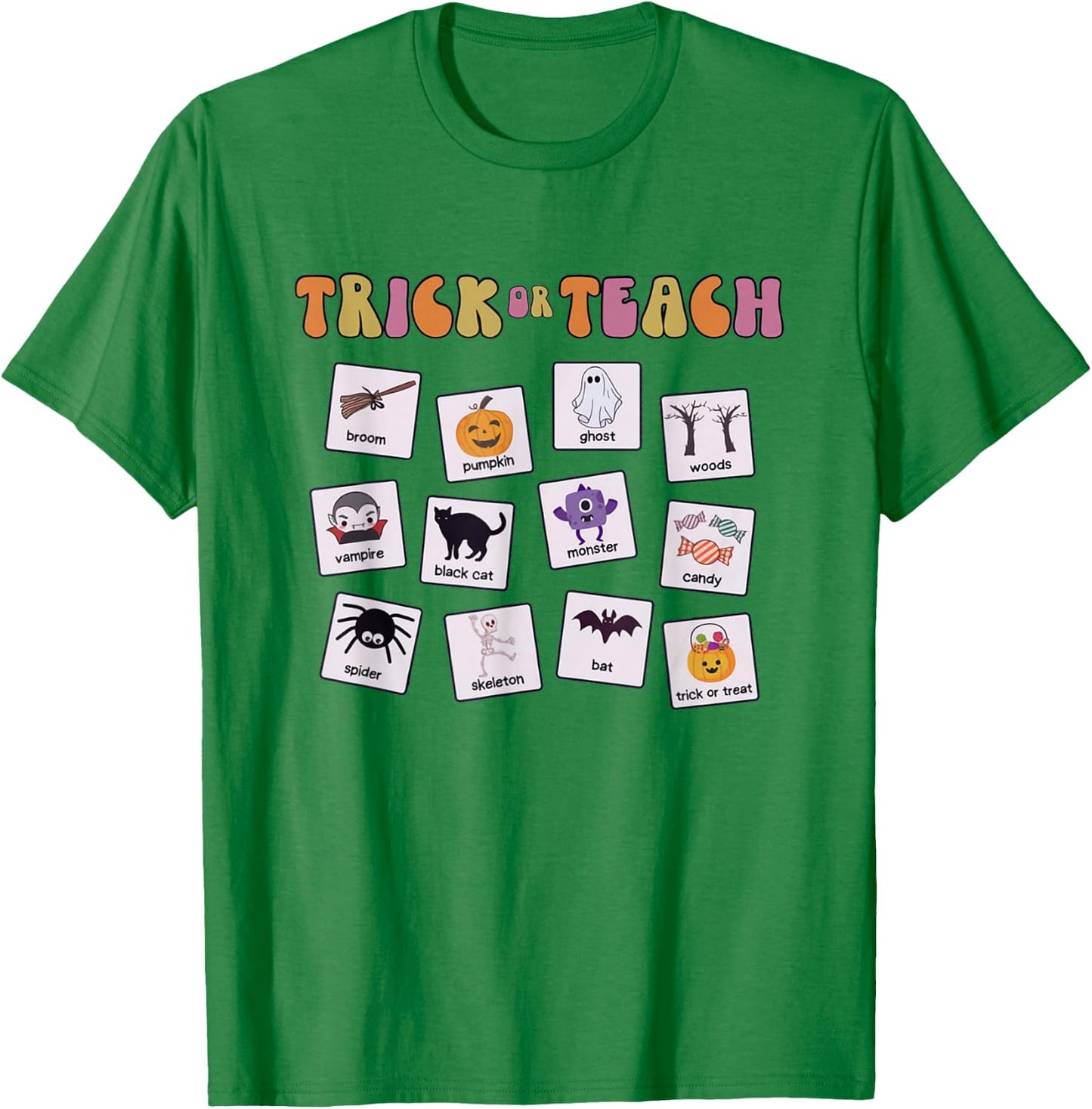 Retro Trick Or Treat Halloween Special Education Teacher T-Shirt - T-Shirt | Irish Green