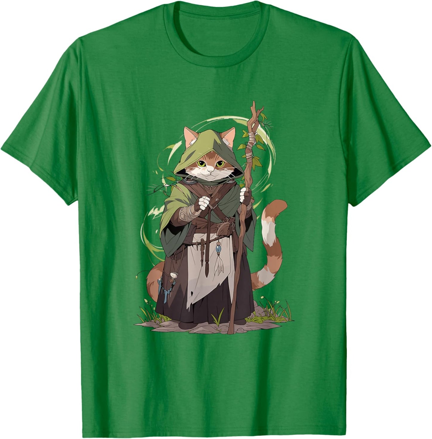 Druid Cat T-Shirt - T-Shirt | Irish Green