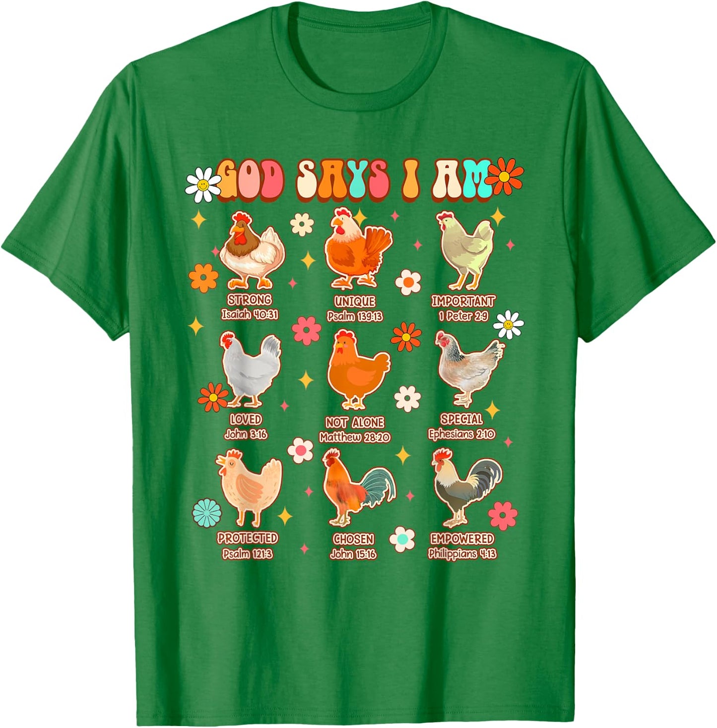 Christian Jesus Farm Life Farmer Chicken Lover God Says I'm T-Shirt - T-Shirt | Irish Green