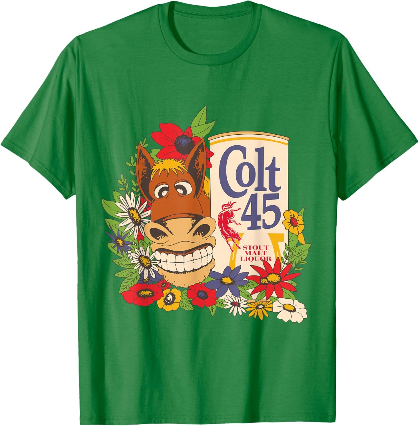 Colt 45 Classic Floral Donkey T-Shirt - T-Shirt | Irish Green