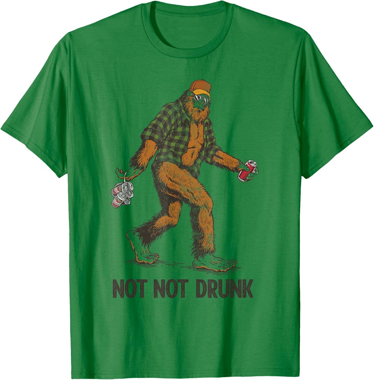Not Too Drunk Sasquatch Lumberjack Spotted With Beer Pack T-Shirt - T-Shirt | Irish Green