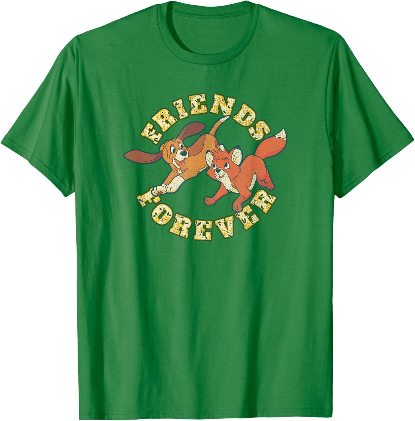 Disney The Fox and The Hound Tod and Copper Friends Forever T-Shirt - T-Shirt | Irish Green