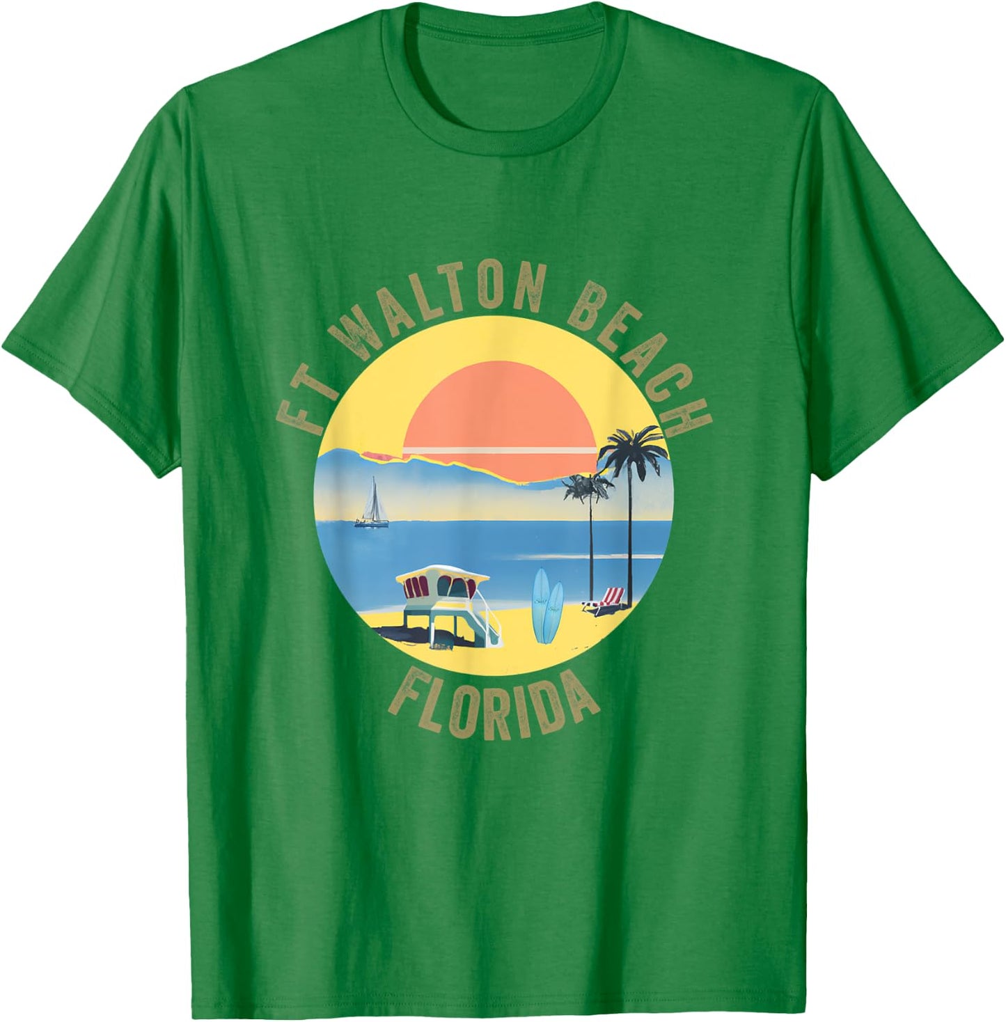 Ft Walton Beach Souvenir Apparel - Retro Vintage T-Shirt - T-Shirt | Irish Green