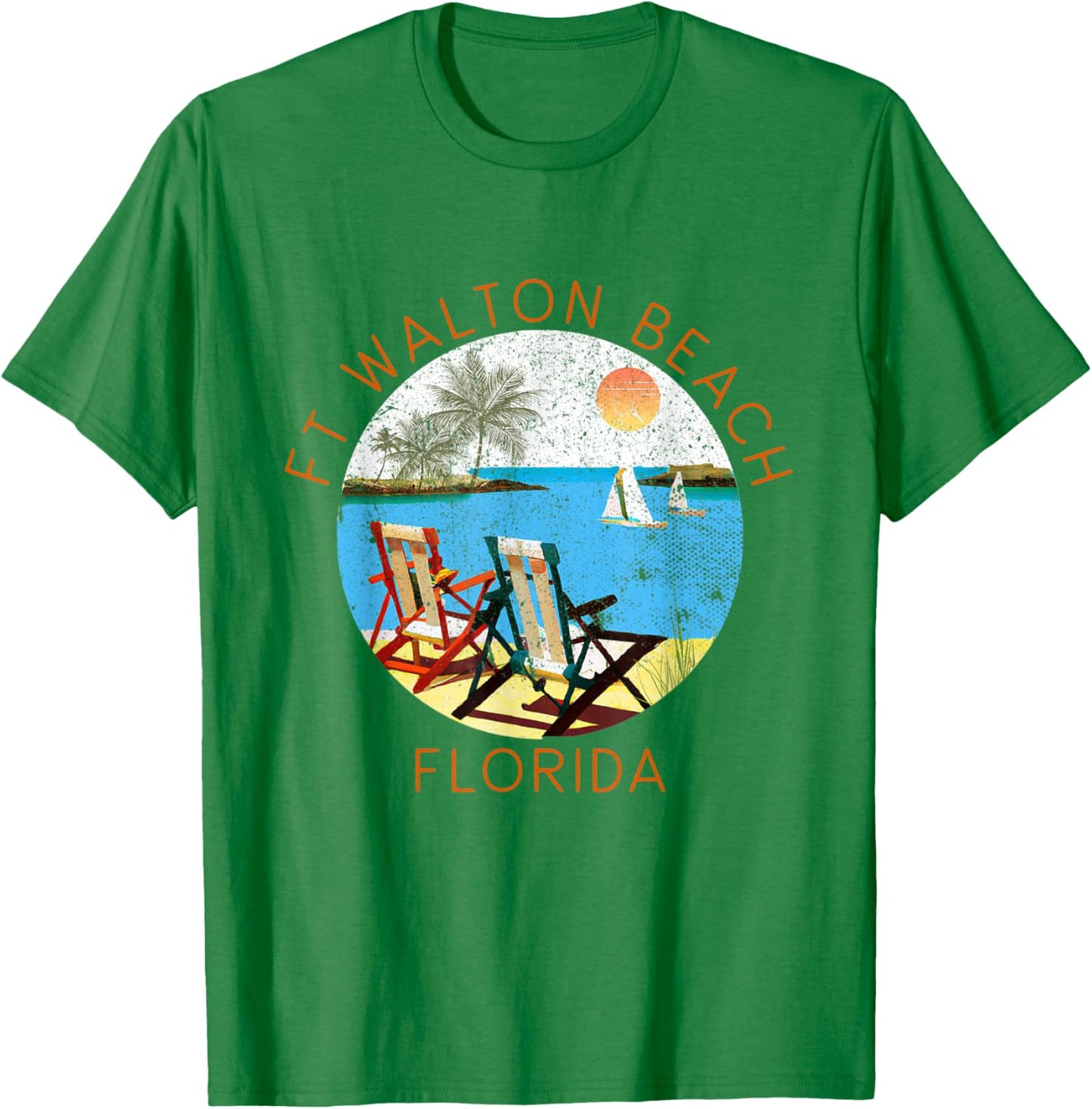 Retro Ft Walton Beach Souvenir - Vintage Beach Vacation Women Kids T-Shirt - T-Shirt | Irish Green