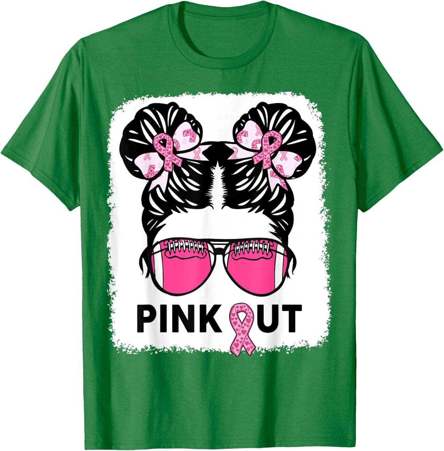 Girl Breast Cancer Awareness Football Pink Out Daughter Kids T-Shirt - T-Shirt | Irish Green