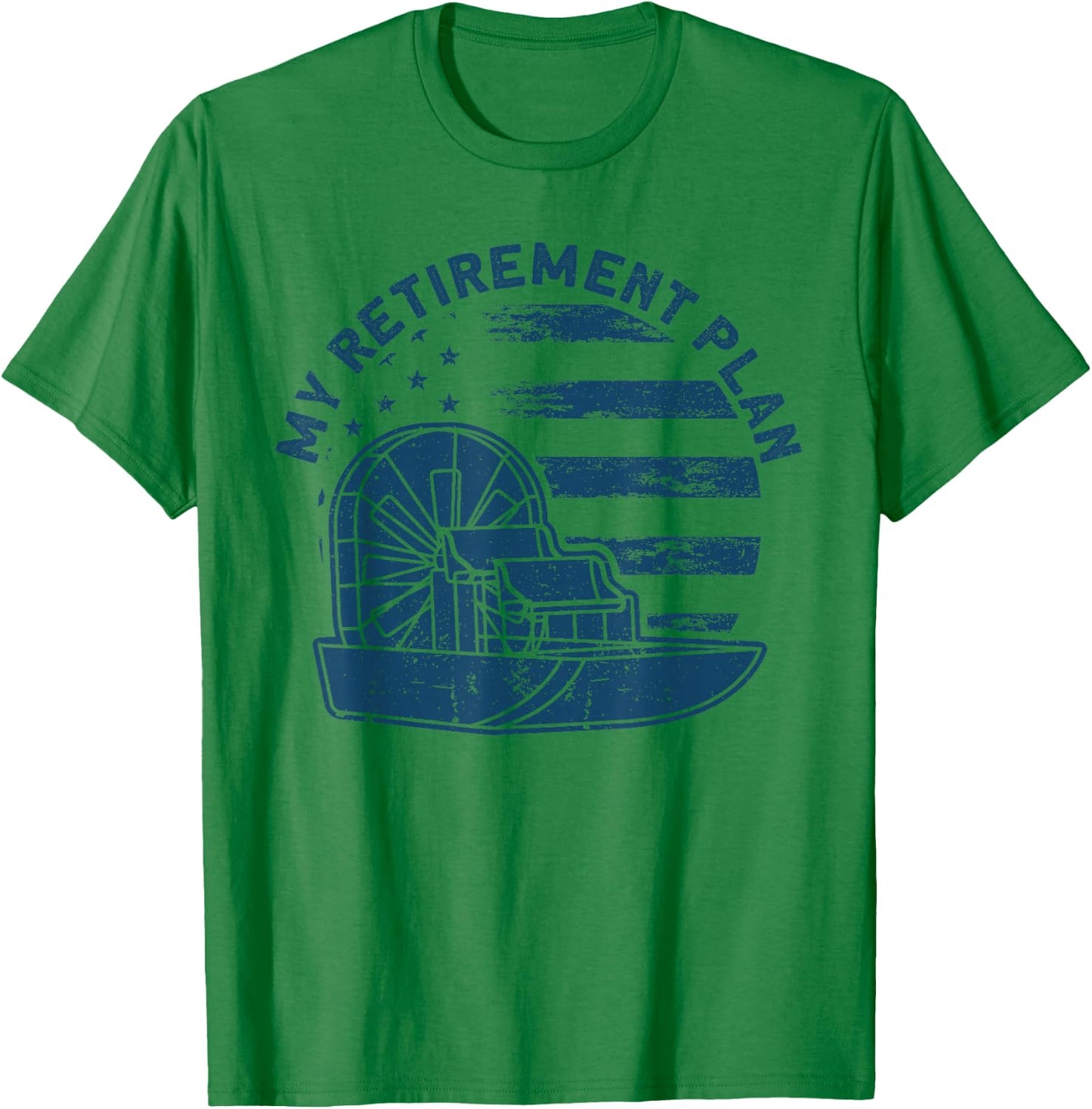 Airboat Captain My Retirement Plan American Flag T-Shirt - T-Shirt | Irish Green