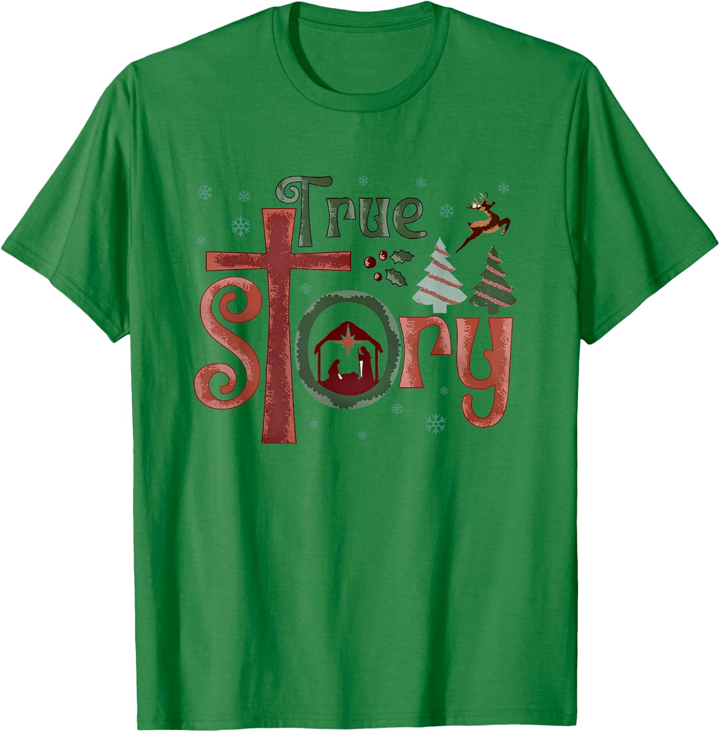 True Story Kids Toddler Christmas Nativity Xmas Party T-Shirt - T-Shirt | Irish Green