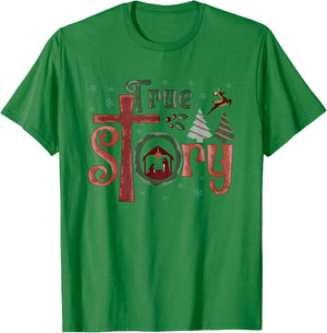 True Story Kids Toddler Christmas Nativity Xmas Party T-Shirt - T-Shirt | Irish Green