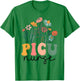 Groovy Wildflower Picu Nurse T-Shirt - T-Shirt | Irish Green