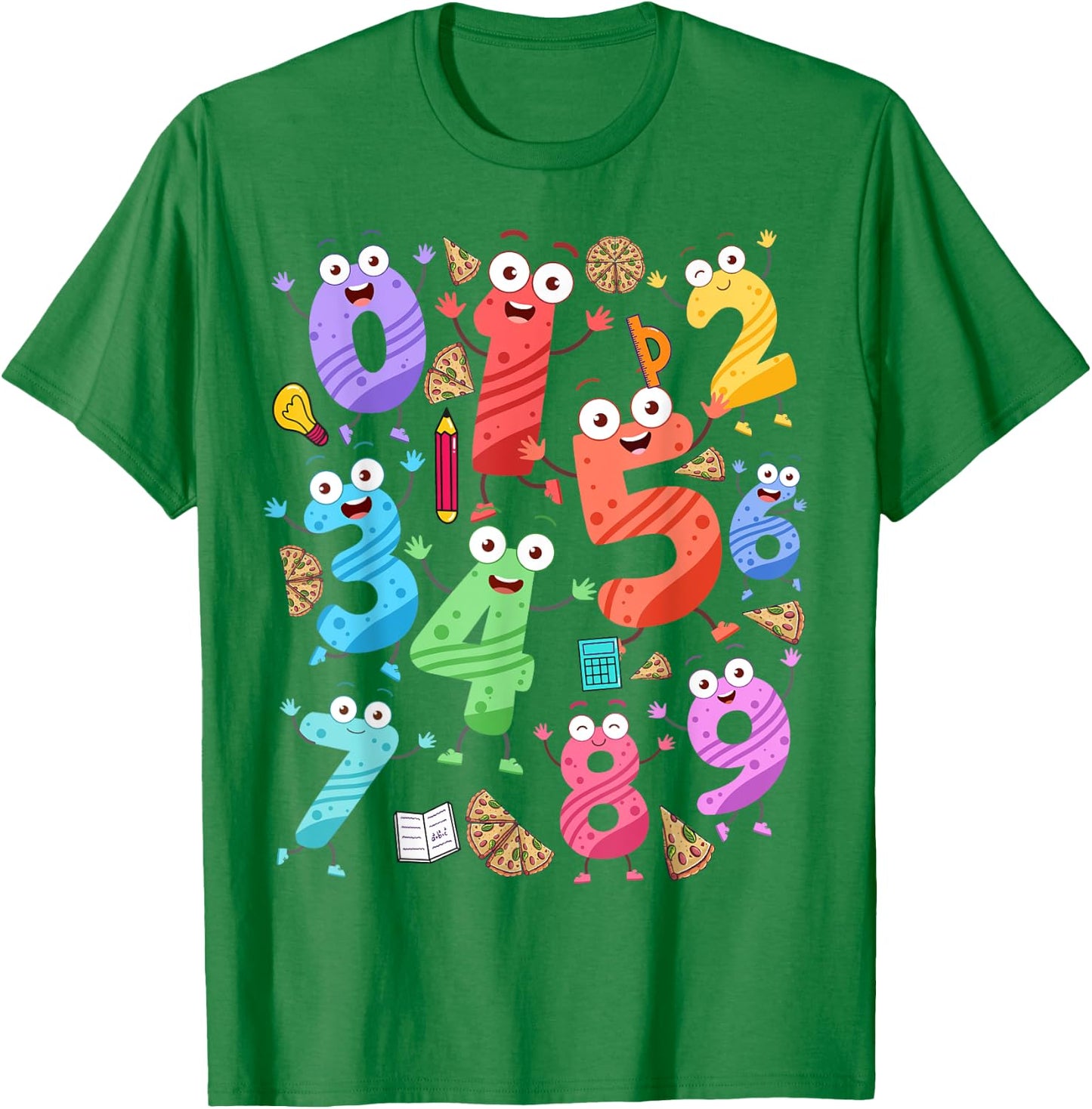 Maths Day Costume Idea For Kids & Teacher Numbers Maths T-Shirt - T-Shirt | Irish Green