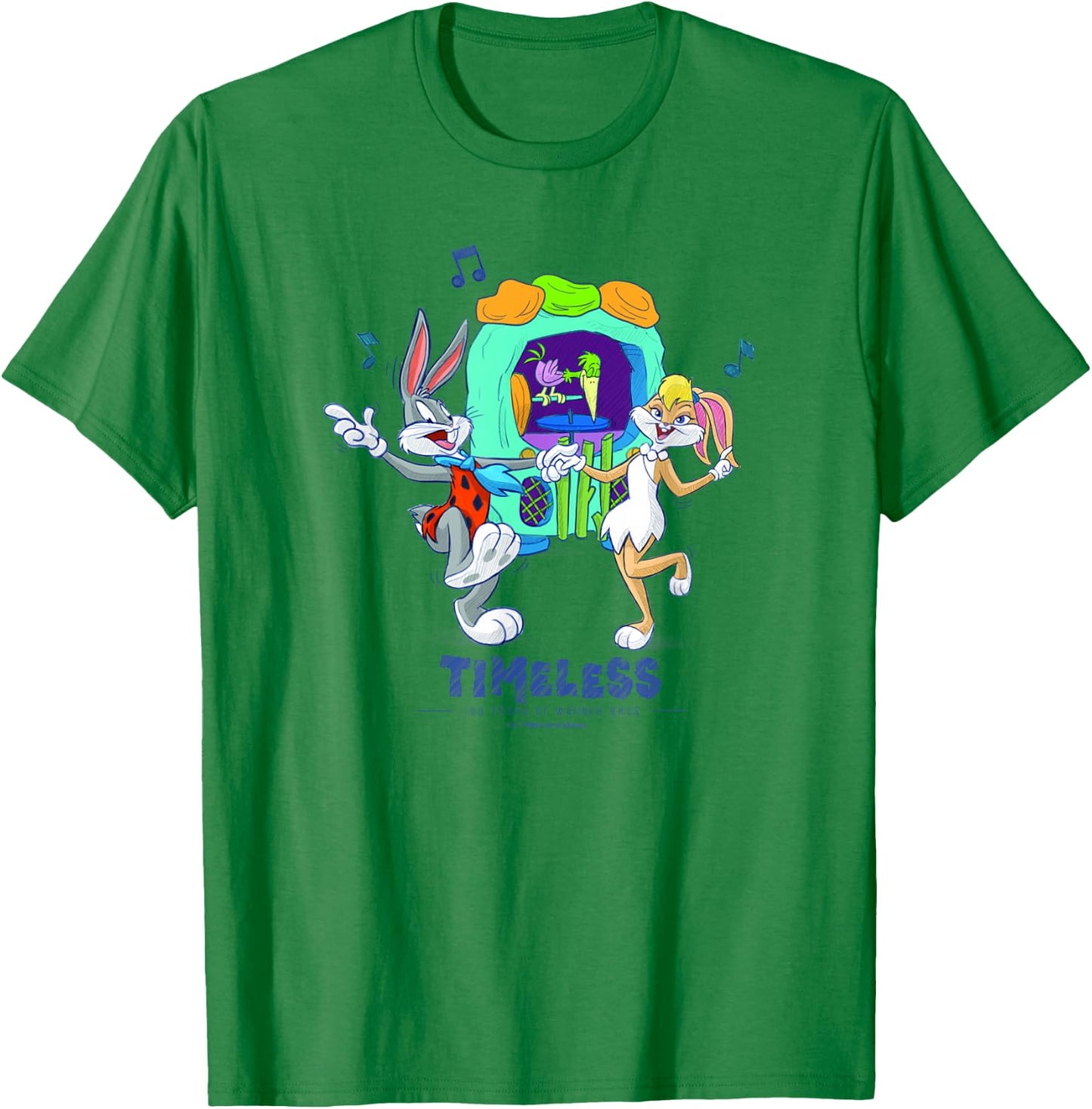 WB 100 Looney Tunes The Flintstones Timeless Dance Special T-Shirt - T-Shirt | Irish Green