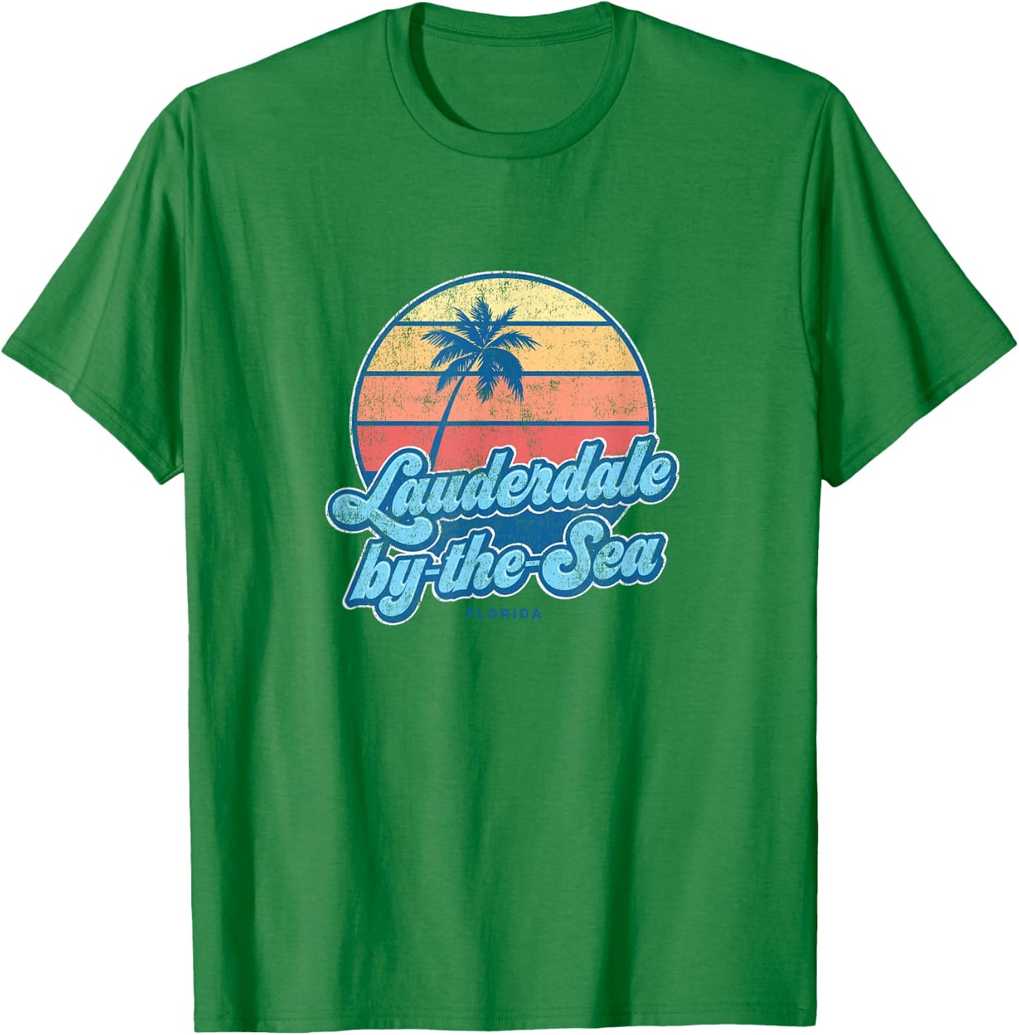 Vintage Lauderdale-by-the-Sea Florida FL Classic 70s Retro S T-Shirt - T-Shirt | Irish Green