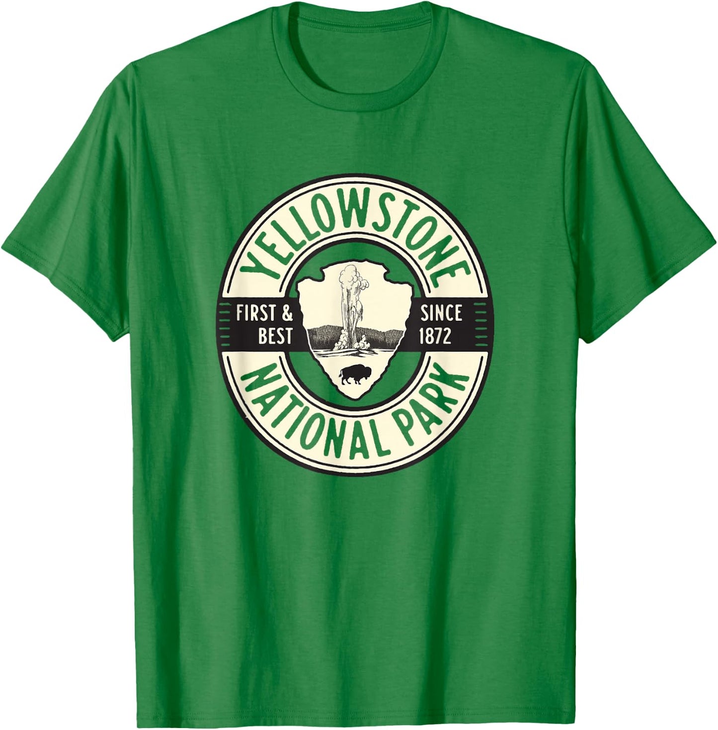 Yellowstone National Park Old Faithful Graphic T-Shirt - T-Shirt | Irish Green
