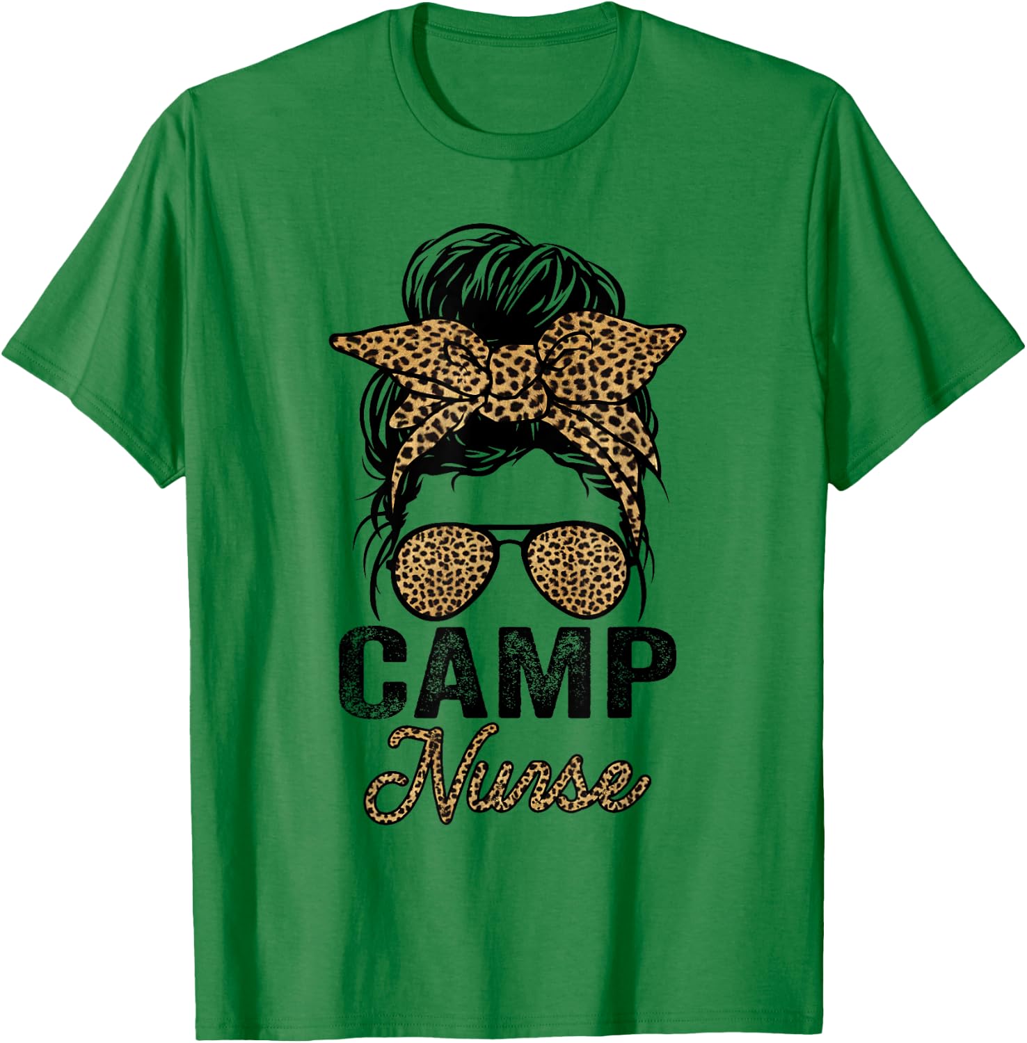 Camp Nurse Appreciation Day , Leopard Nurses T-Shirt - T-Shirt | Irish Green
