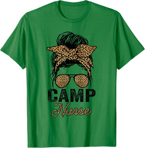 Camp Nurse Appreciation Day , Leopard Nurses T-Shirt - T-Shirt | Irish Green