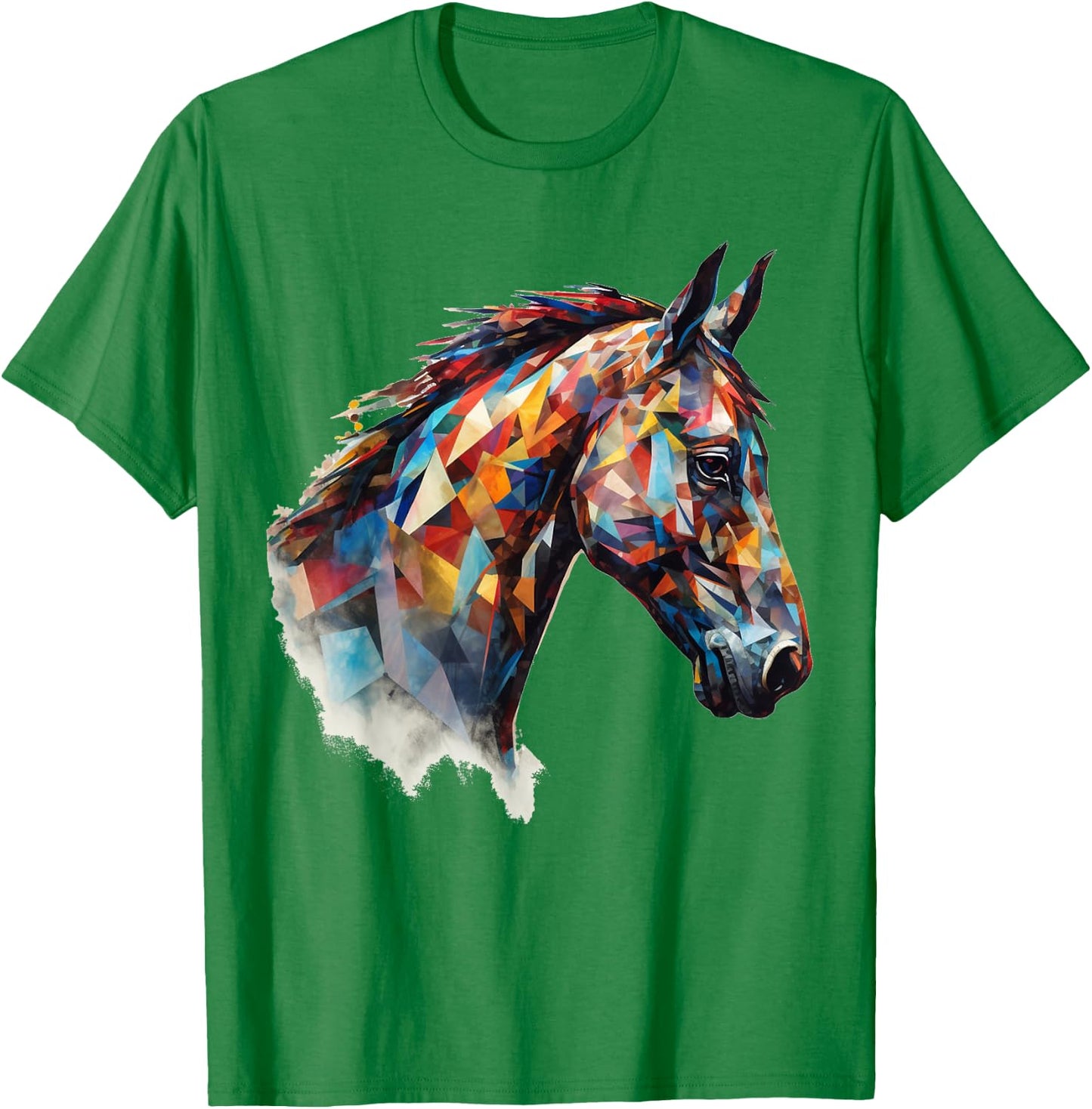 Horse Animal Riding Colourful Polygon Horse Motif – Art Horse T-Shirt - T-Shirt | Irish Green