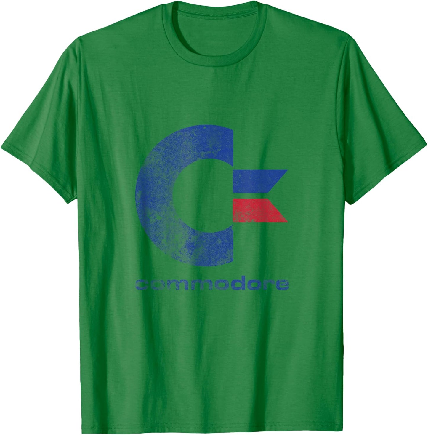 Commodore C64 Capital Letter Stone Washed Grunge Effect T-Shirt - T-Shirt | Irish Green
