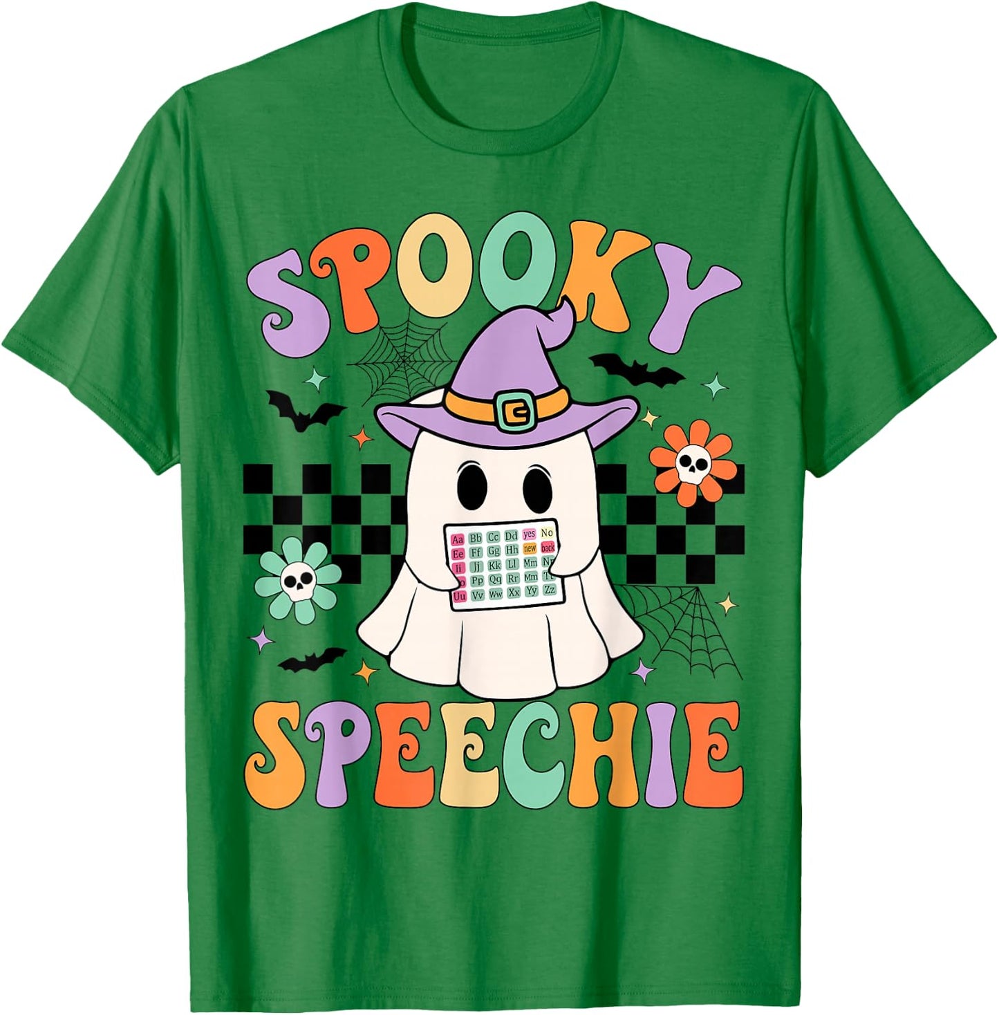 Spooky Speechie Speech Therapy Halloween Retro SLP Halloween T-Shirt - T-Shirt | Irish Green