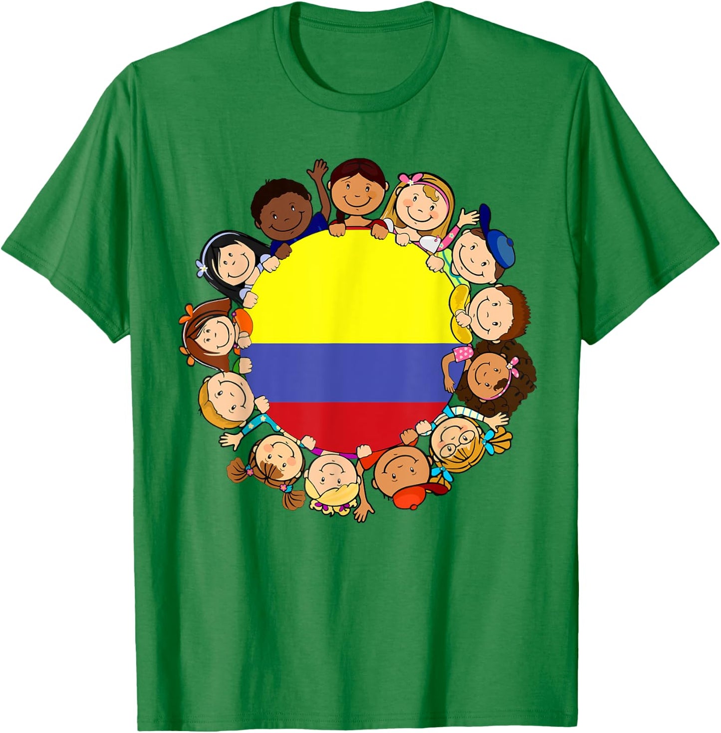 Colombia Flag Colombian Kid Hispanic Heritage Month Boy Girl T-Shirt - T-Shirt | Irish Green