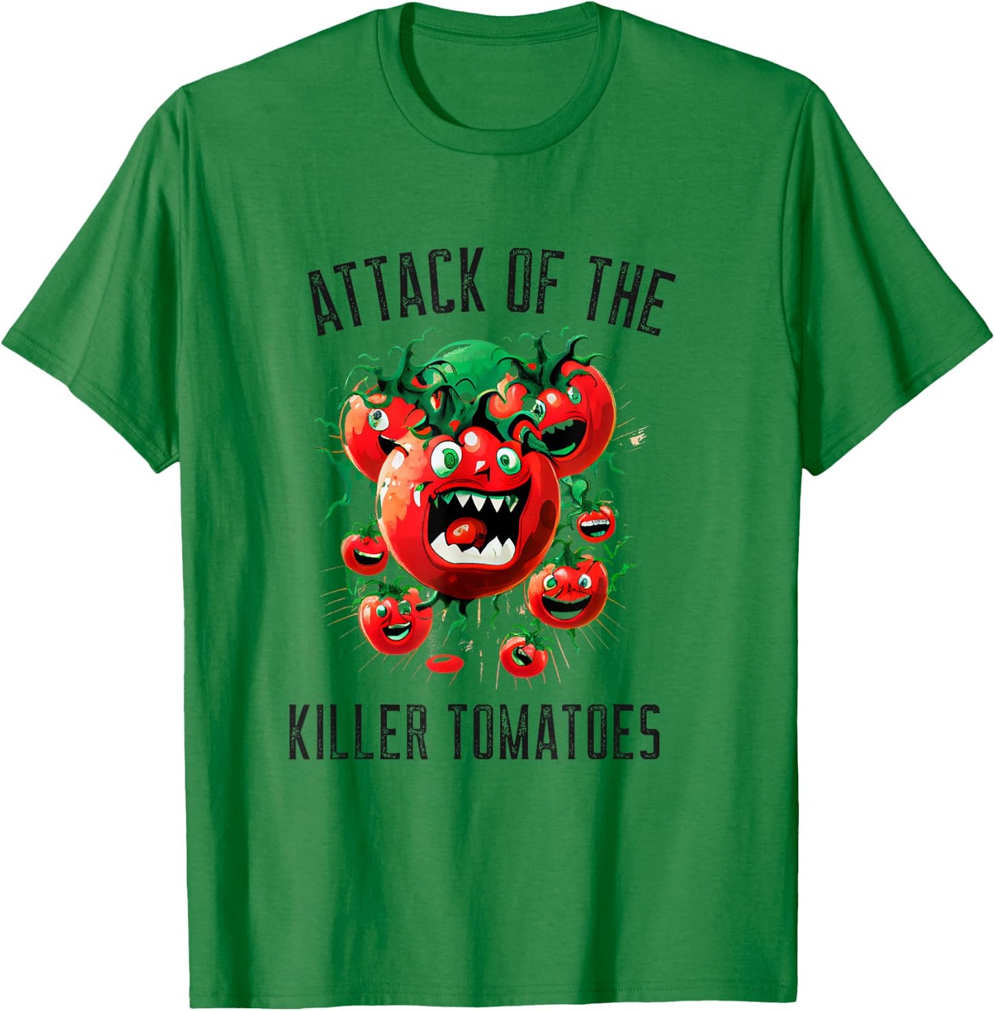 Attack of the Killer Tomatoes Vegan Vegetarian Garden T-Shirt - T-Shirt | Irish Green