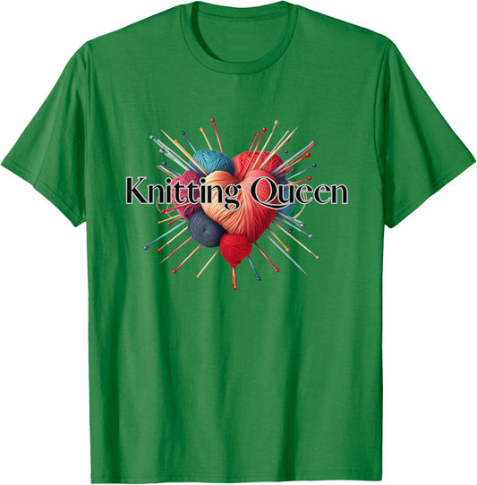 Heartwarming Creations: Knitting Supplies in Harmonious Form T-Shirt - T-Shirt | Irish Green