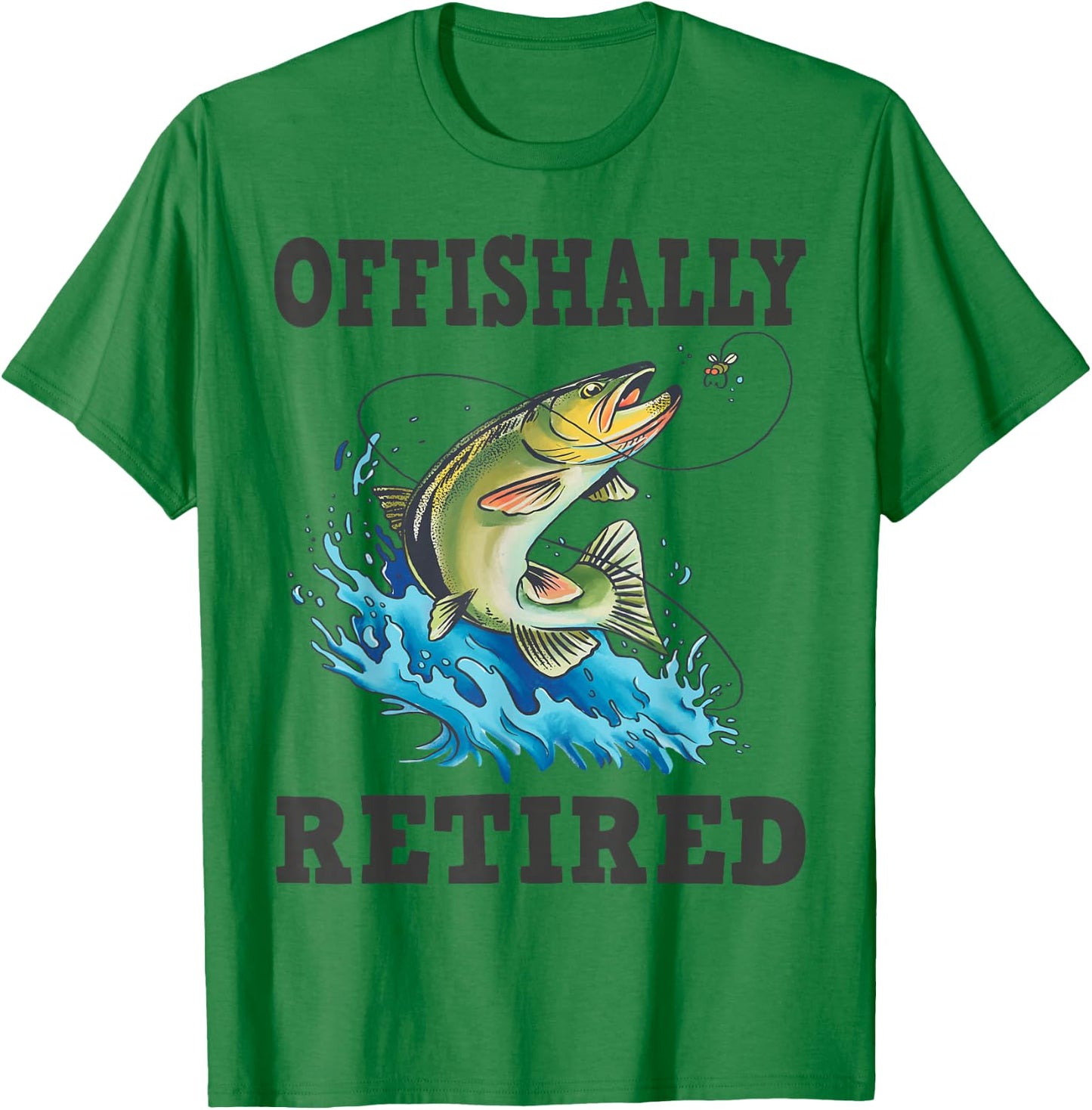 Offishally Retired, Fishing T-Shirt - T-Shirt | Irish Green