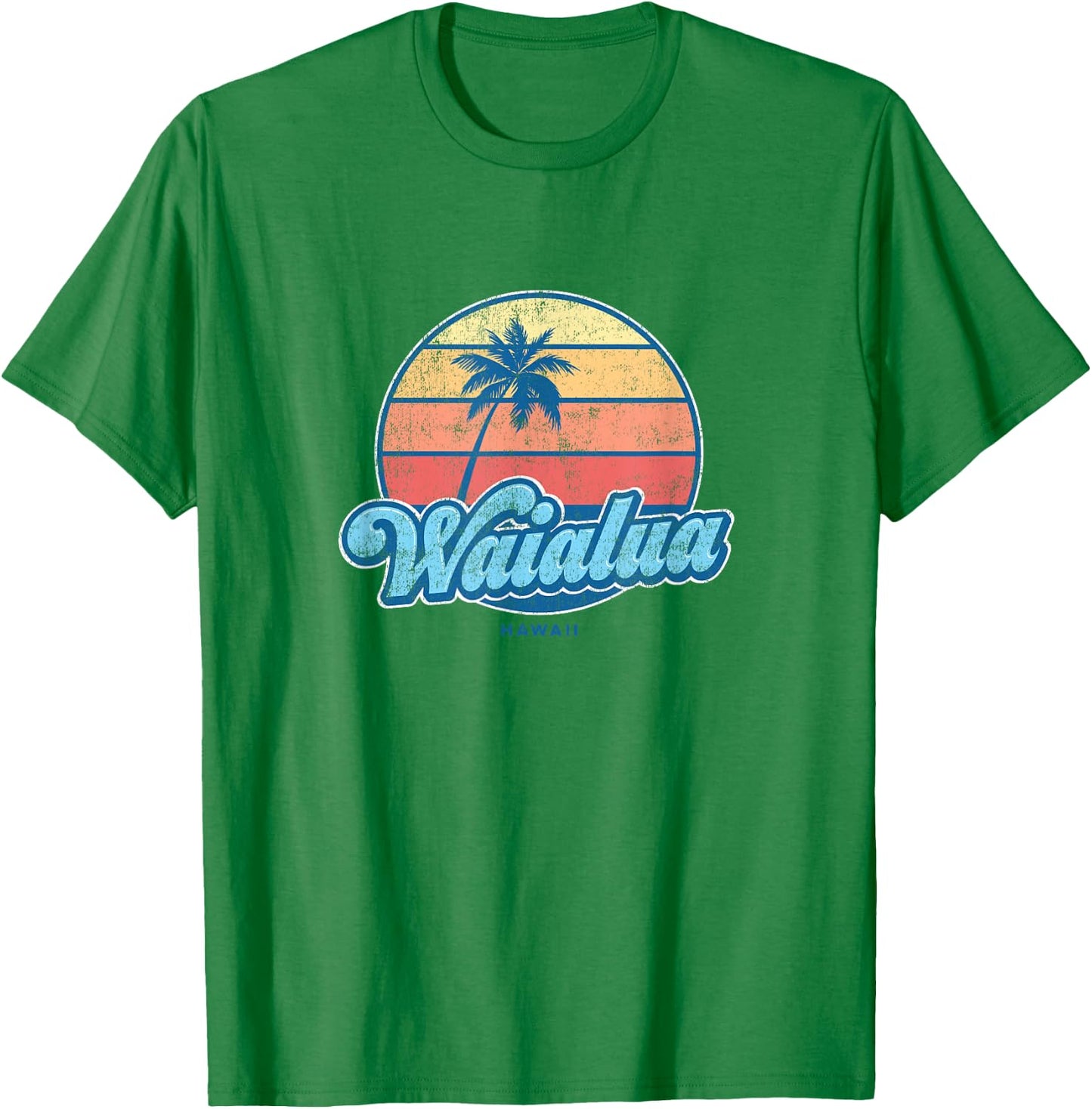 Vintage Waialua Hawaii HI Classic 70s Retro Surfer T-Shirt - T-Shirt | Irish Green