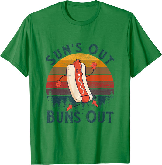 Funny Hot Dog Grilling Sun's Out Buns Out Women T-Shirt - T-Shirt | Irish Green