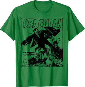 Retro Horror Movie Monster Vampire Vintage Halloween Dracula T-Shirt - T-Shirt | Irish Green