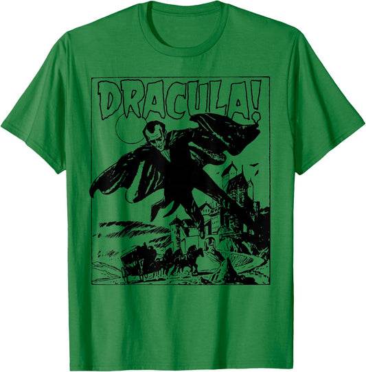 Retro Horror Movie Monster Vampire Vintage Halloween Dracula T-Shirt - T-Shirt | Irish Green