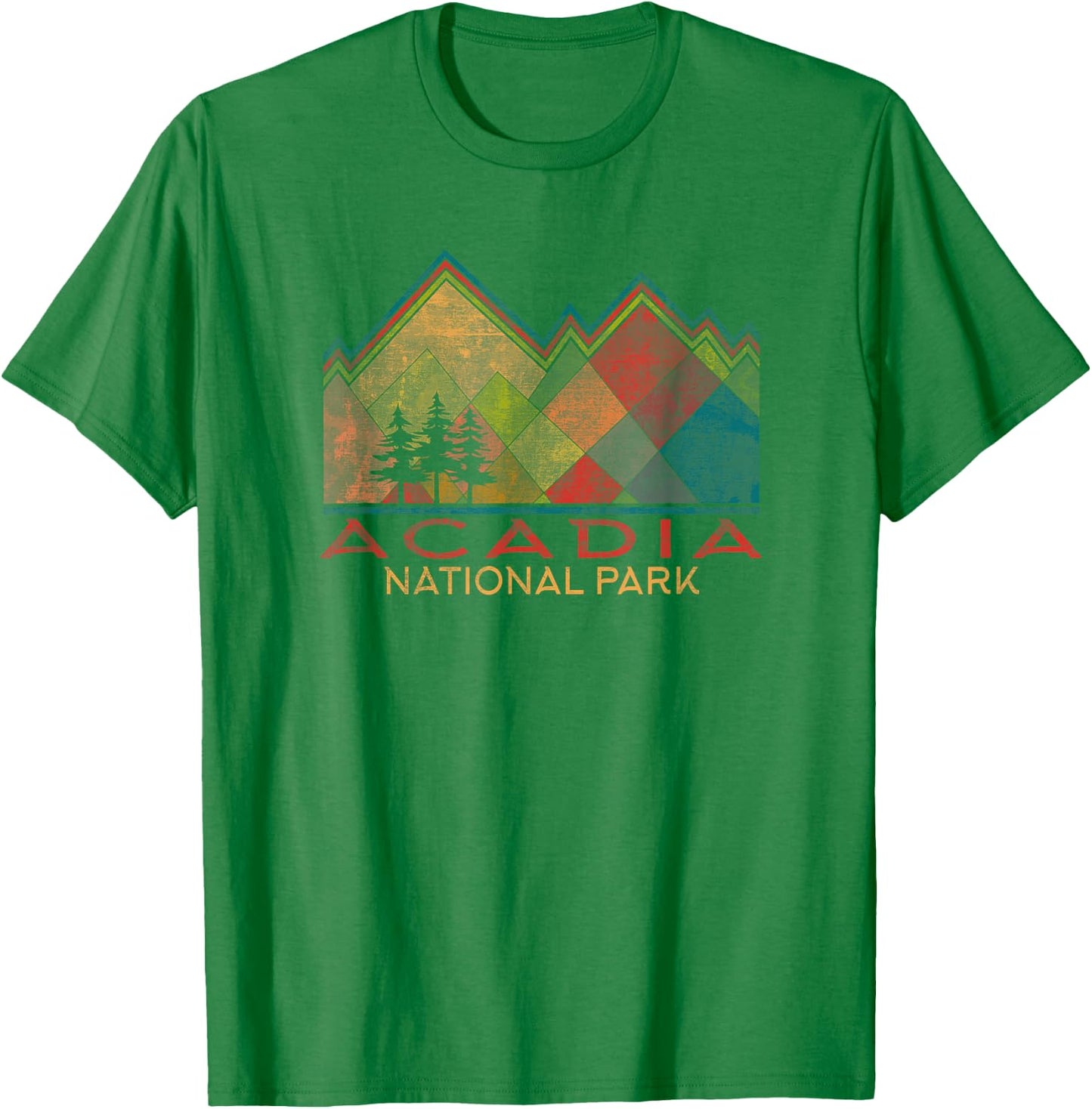 Acadia National Park Colorful Graphic T-Shirt - T-Shirt | Irish Green
