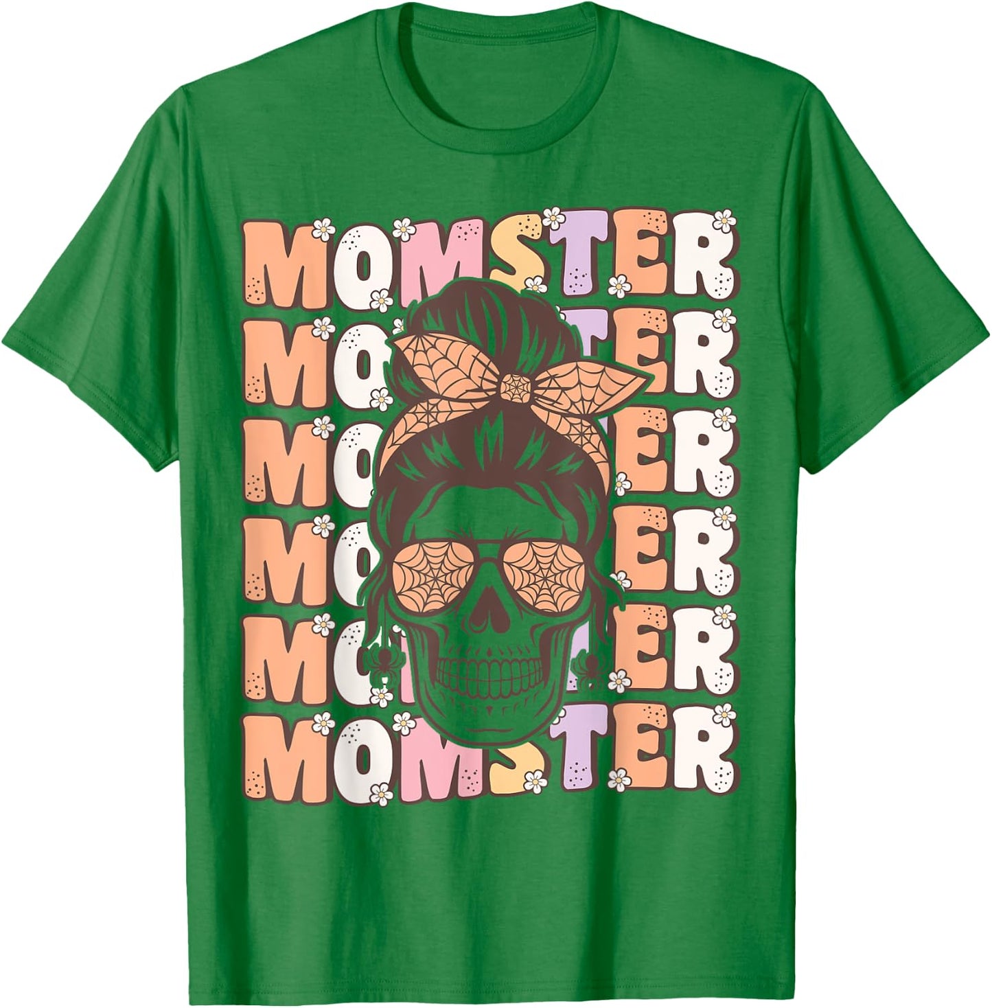 Funny Momster Spooky Mama Groovy Halloween Costume for Moms T-Shirt - T-Shirt | Irish Green