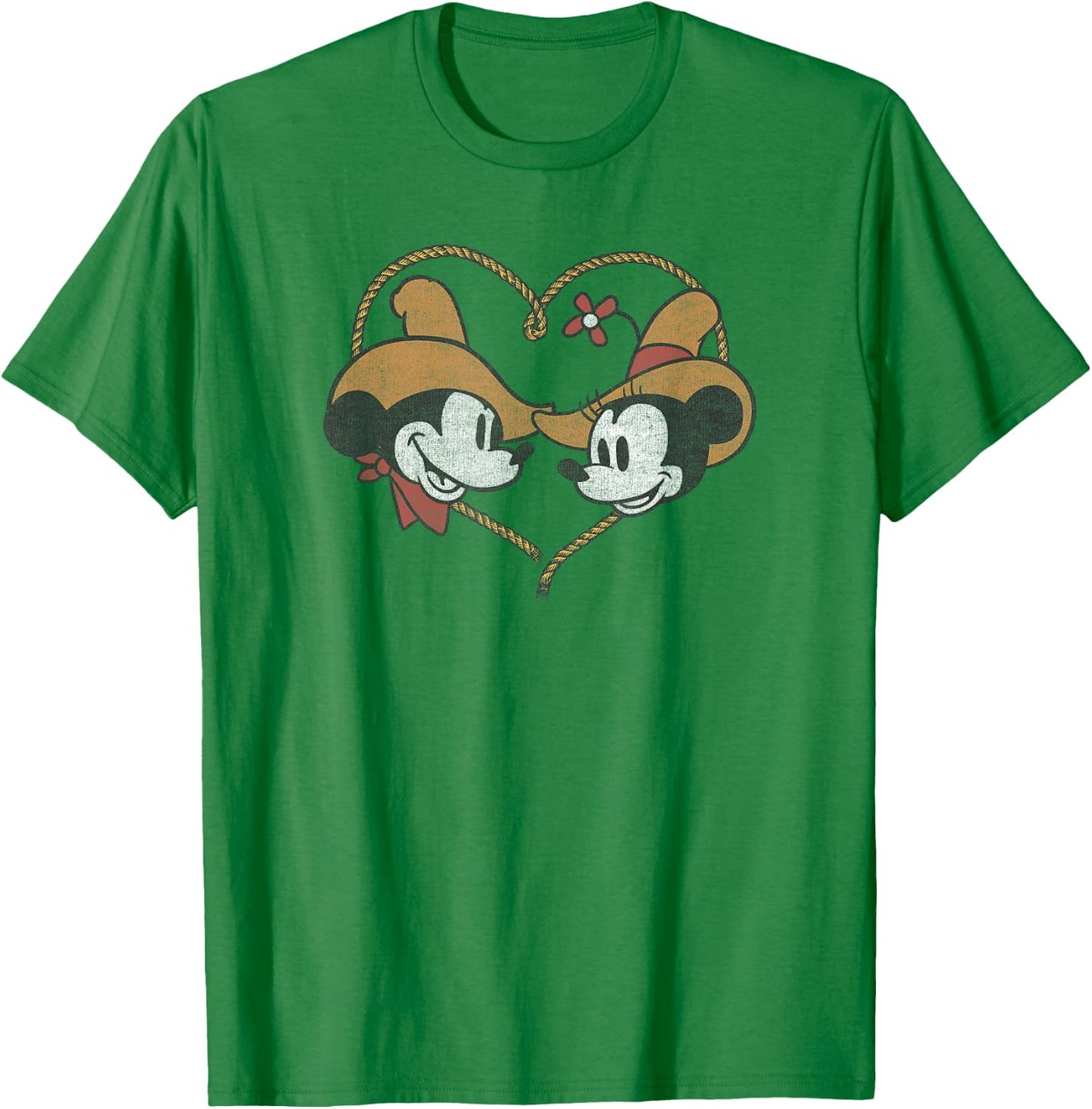 Disney Mickey and Minnie Vintage Western Sweethearts T-Shirt - T-Shirt | Irish Green