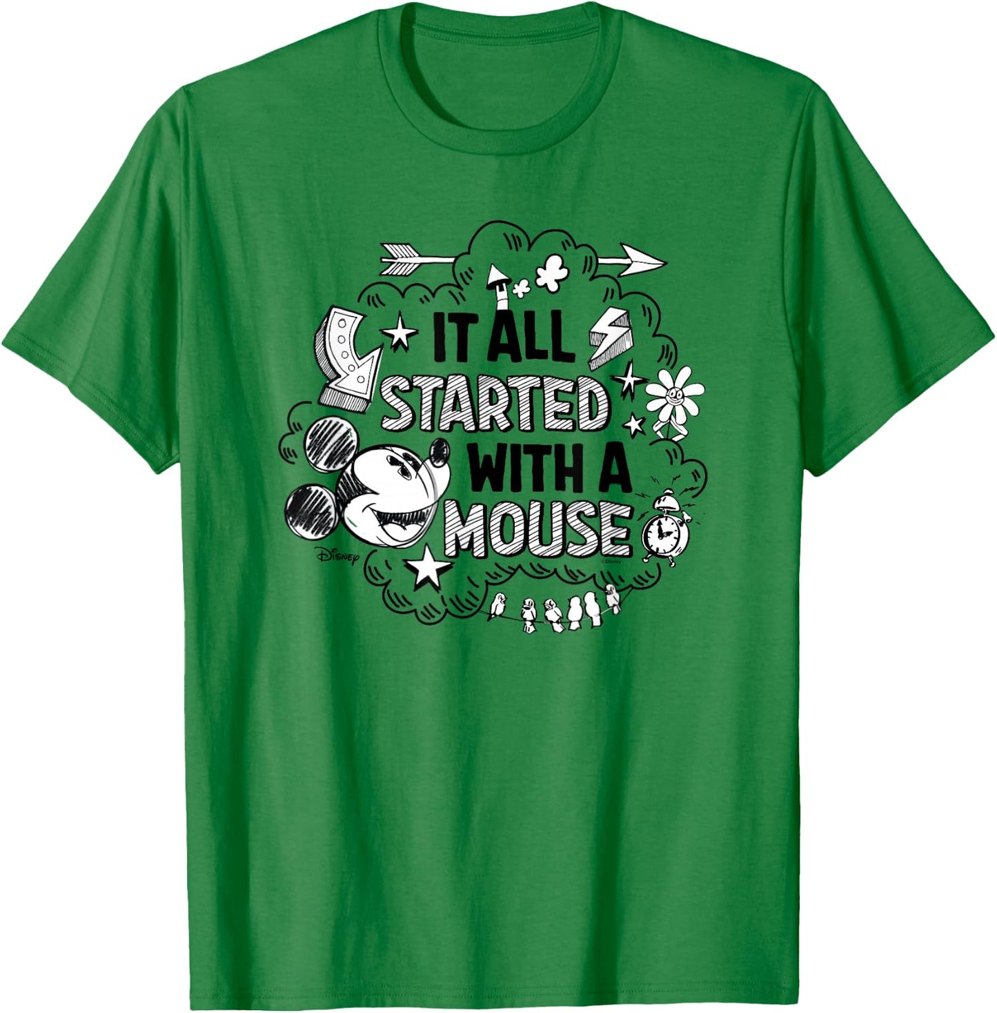 Mickey - It Was All Started By A Mouse T-Shirt - T-Shirt | Irish Green