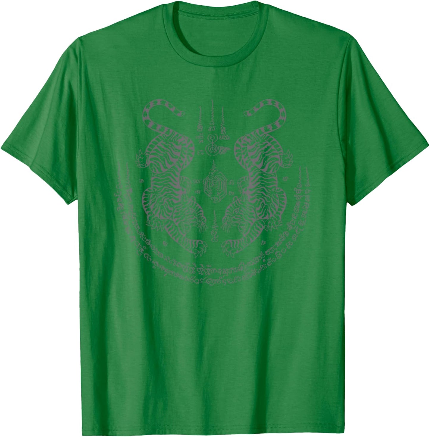 Thai Tattoo Twin Tiger Sak Yant Muay Thai Thailand Graphic T-Shirt - T-Shirt | Irish Green