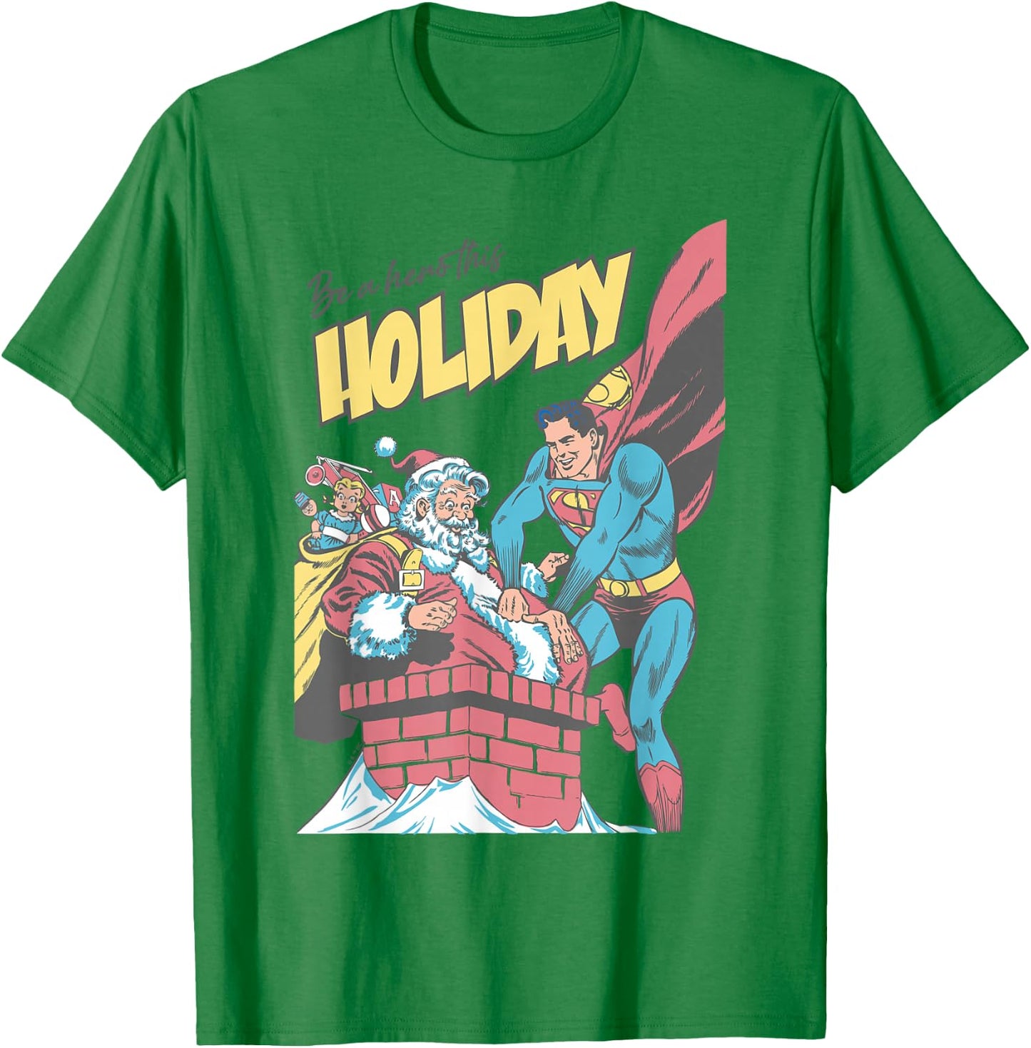 Superman Christmas Holiday Hero T-Shirt - T-Shirt | Irish Green