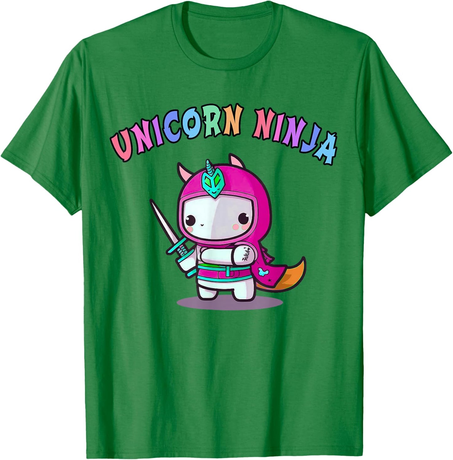 Funny UNICORN NINJA Girl Team Princess Birthday Crew Pink T-Shirt - T-Shirt | Irish Green