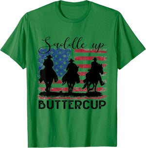 Saddle Up Buttercup Western Country Cowboy Cowgirl Vintage T-Shirt - T-Shirt | Irish Green